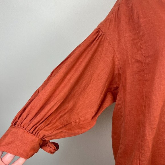 Anthropologie Holding Horses Tunic Top Small Ginnie Linen 3/4 Puff Sleeve‎ - Picture 5 of 14